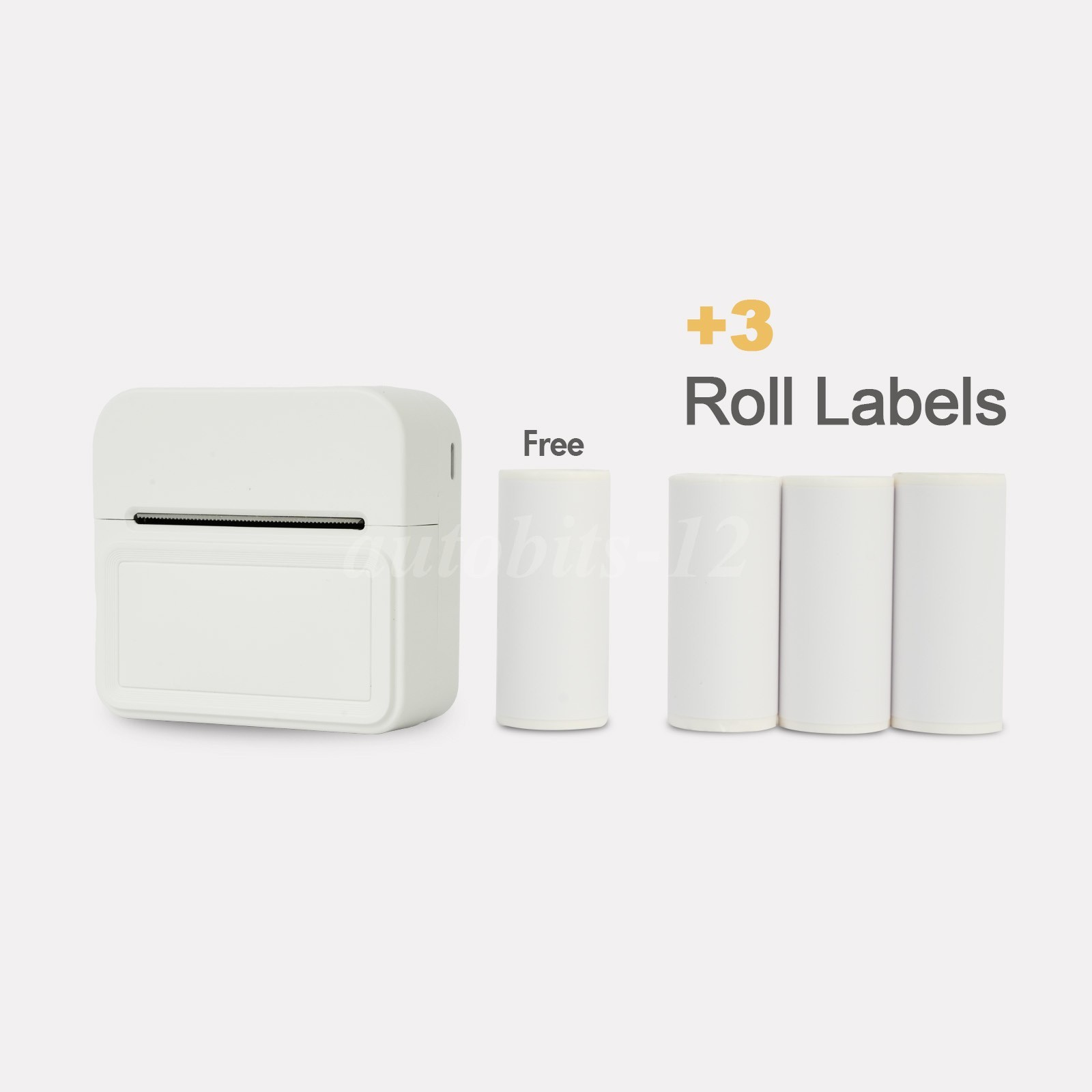 Portable Thermal Photo Printer Mini Print Pod Sticker Printer & 10 Roll Paper