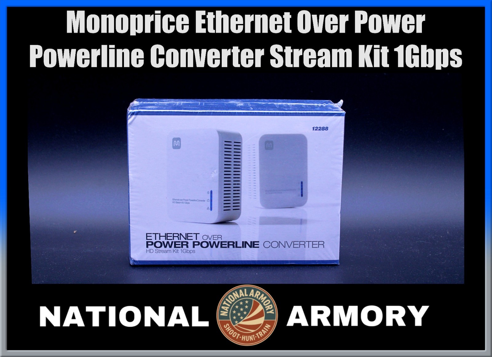 NEW Monoprice Ethernet Over Power Powerline Converter HD Stream Kit 1Gbps 12288