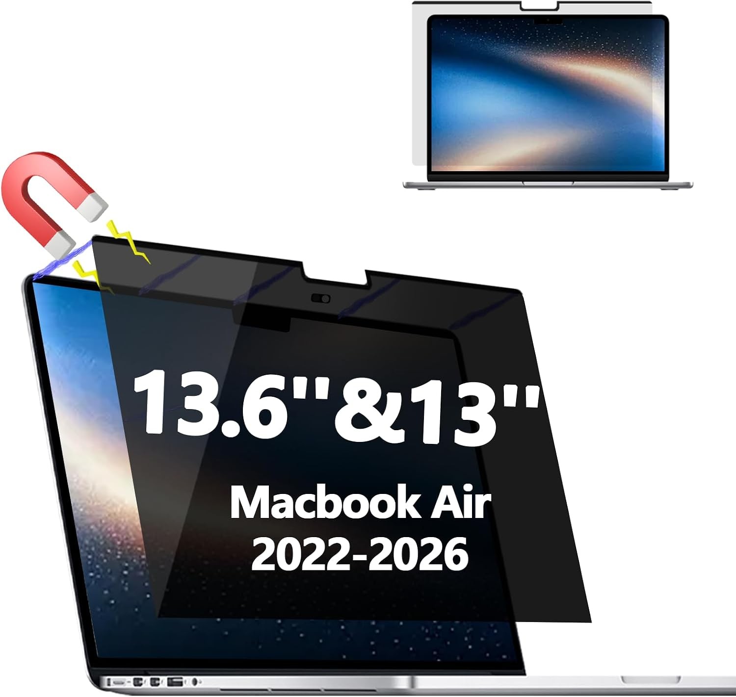 Magnetic Privacy Screen Protector for MacBook Air 13.6 Inch (2022-2026)