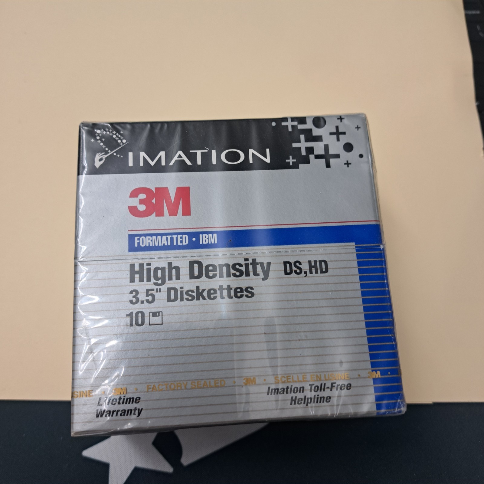 IMATION 3M 3.5" Diskettes IBM Formatted DS HD 1.44MB Blank Qty 10 NEW SEALED
