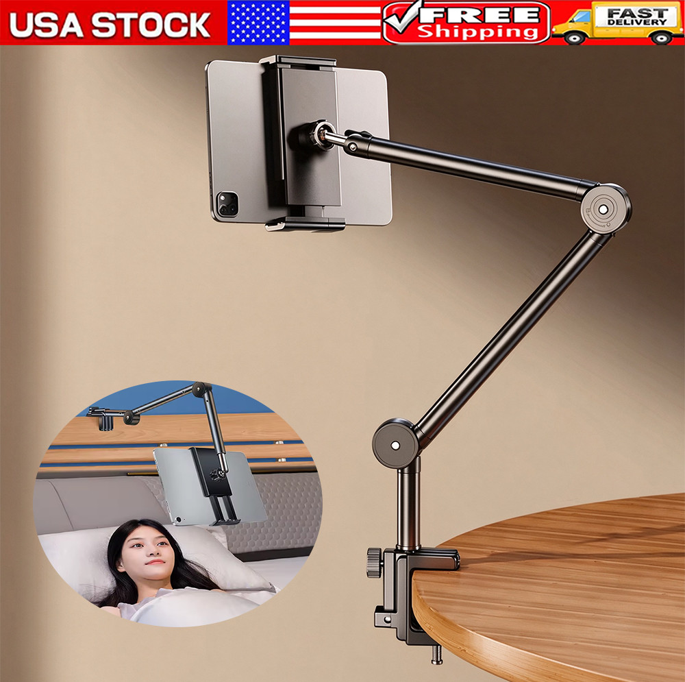Long Arm Tablet Stand Phone Holder Lazy Bed Desk Mount For iPad iPhone Samsung