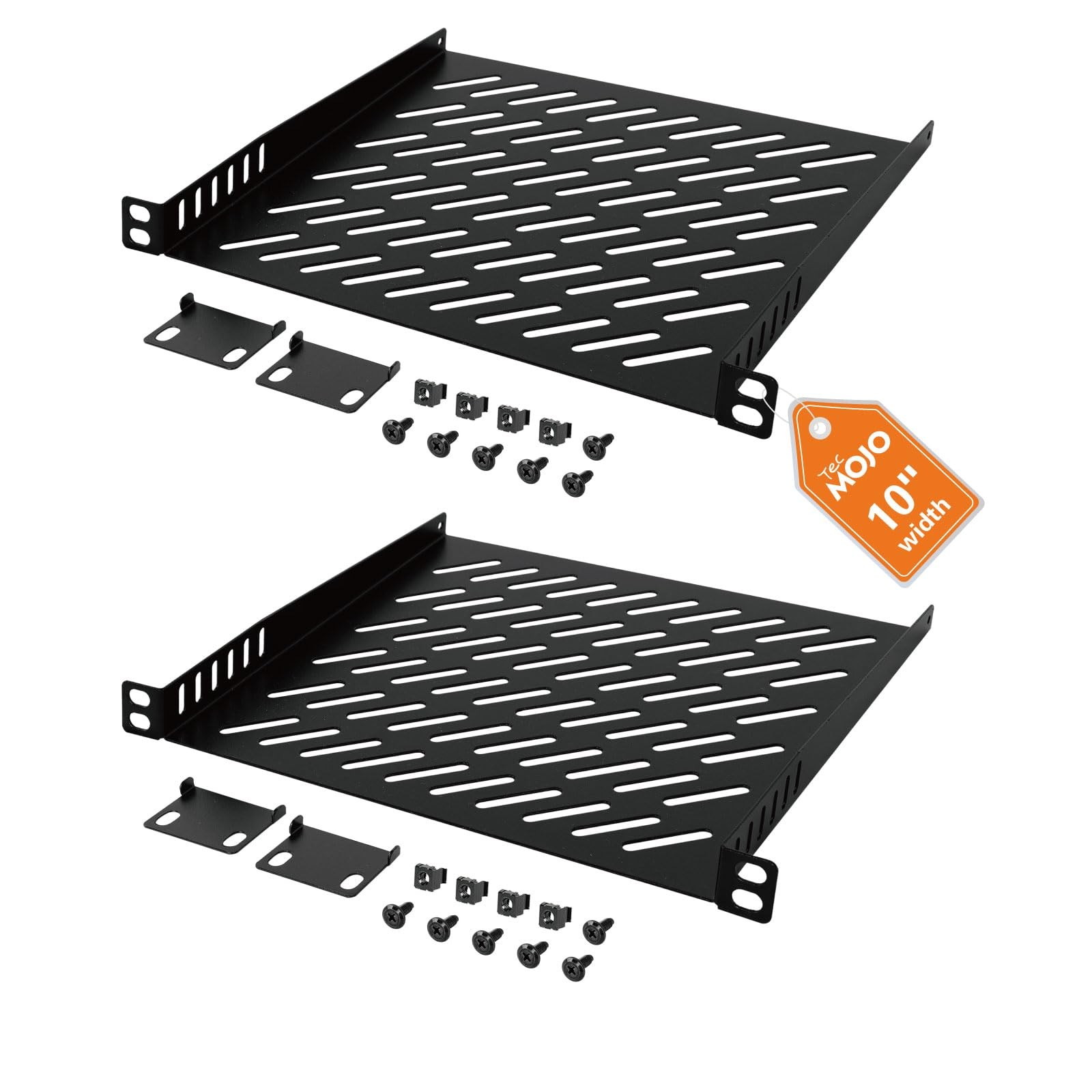 2 Pack 0.5U Rack Mount Shelf for 10" Server Rack, 7.87" Deep Vented Cantileve...