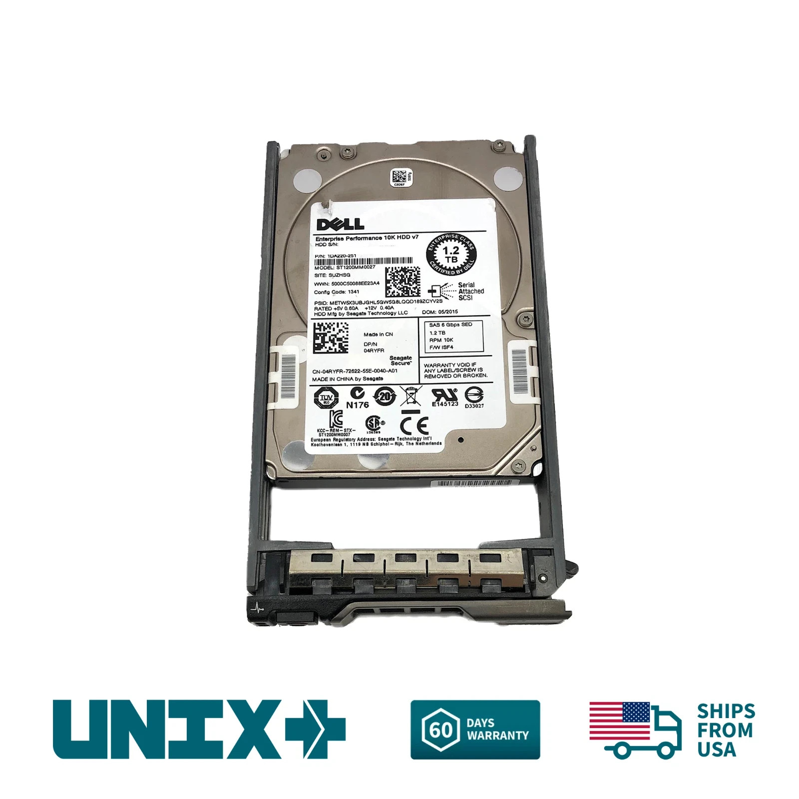 Dell 4RYFR 1.2TB SAS 2.5 6Gbps 10K RPM Server Drive w/ Caddy for Dell R720 R730