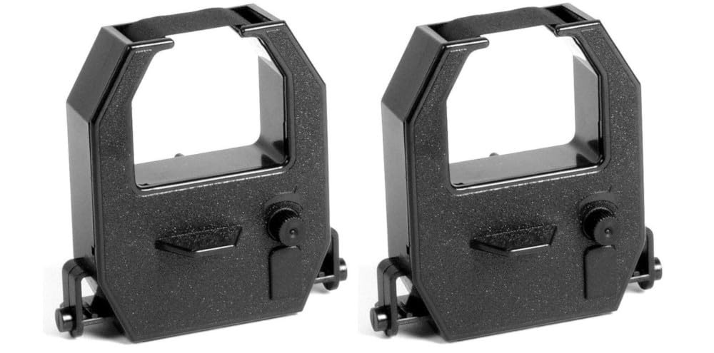 COMPUMATIC Ribbon For Amano PIX & TCX Time Clocks, Black Ink 2Pack