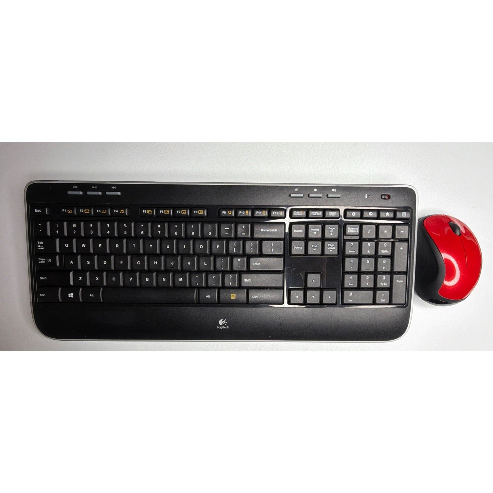 Logitech K520 Wireless Keyboard & M310 Red Mouse Combo with Unifying Receiver