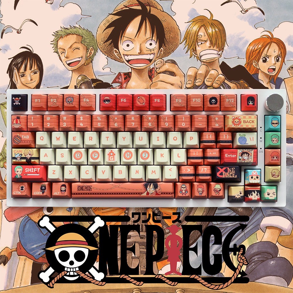 One Piece Theme Keycap Set PBT Custom Keycaps for MX Mechanical Keyboard