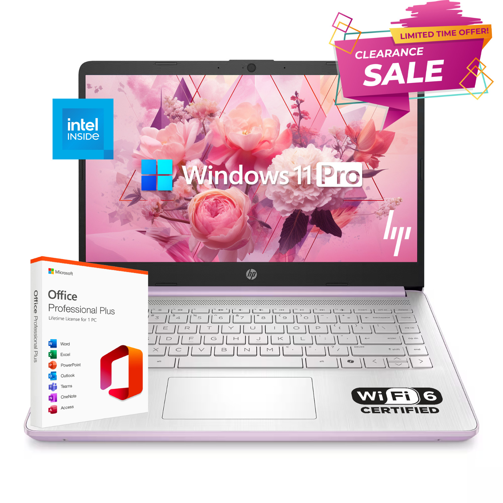 HP Laptop Computer 14", Intel N150, 8GB RAM + 628GB Storage, Windows 11 Pro