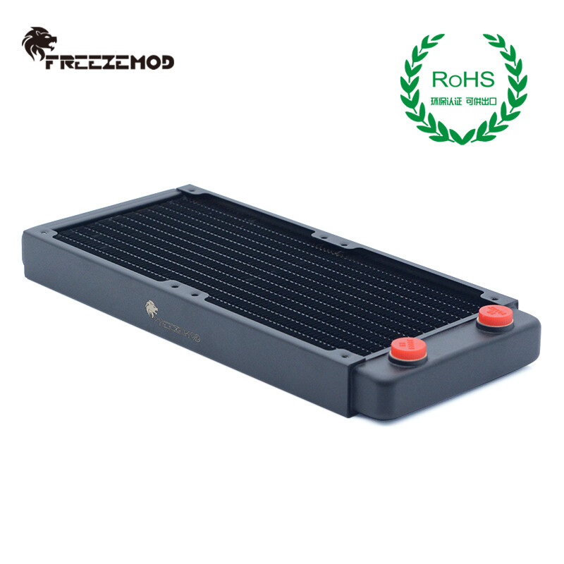 FreezeMod 240mm Black G1/4" Threads Copper Radiator for PC Water Cooling TSRP-BP