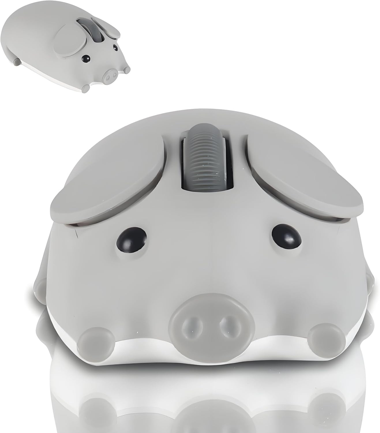Cute Pig Design Wireless Mouse - Dual Mode Bluetooth & USB, Silent Operation, Er