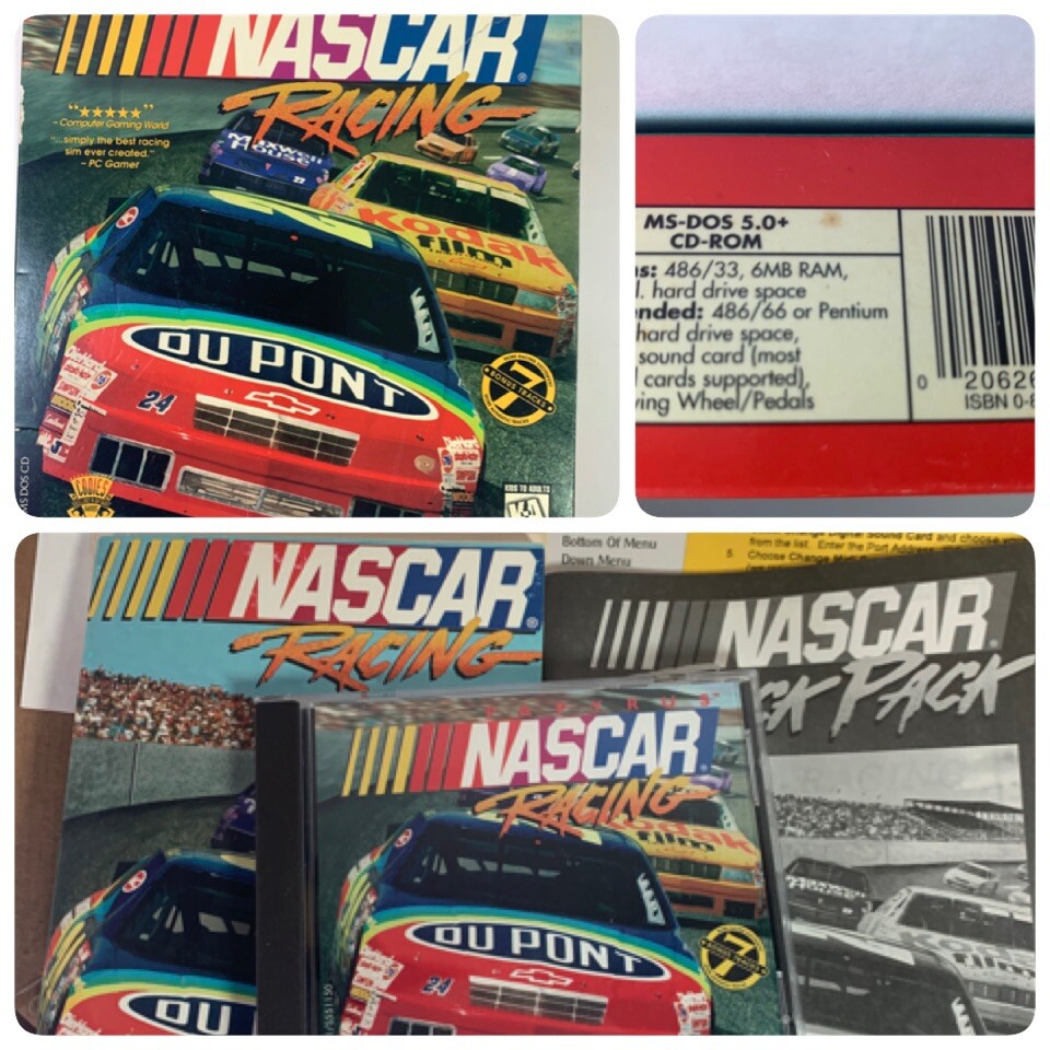Nascar Racing Computer PC Game Sierra Papyrus 1996 MS DOS CD•Nine NASCAR Tracks