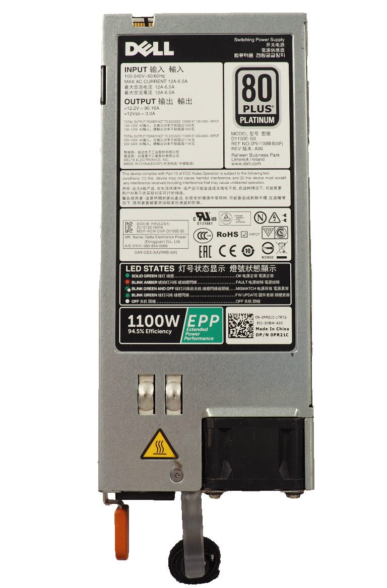 Dell PowerEdge D1100E-S0 PR21C 1100W Server Switching Power Supply