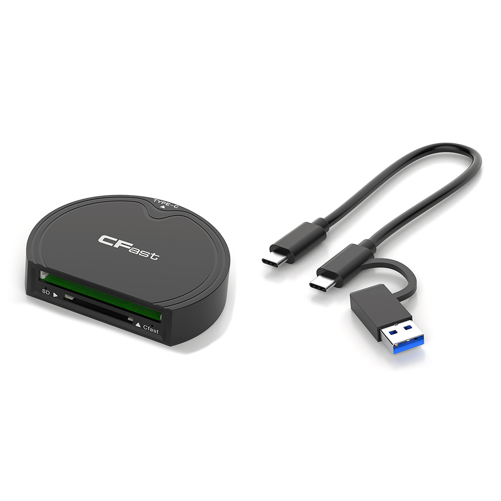 P&P CFast 2.0/SD Memory Card Adapter USB3.2 Gen2 High Speed Card Reader 10Gbps a