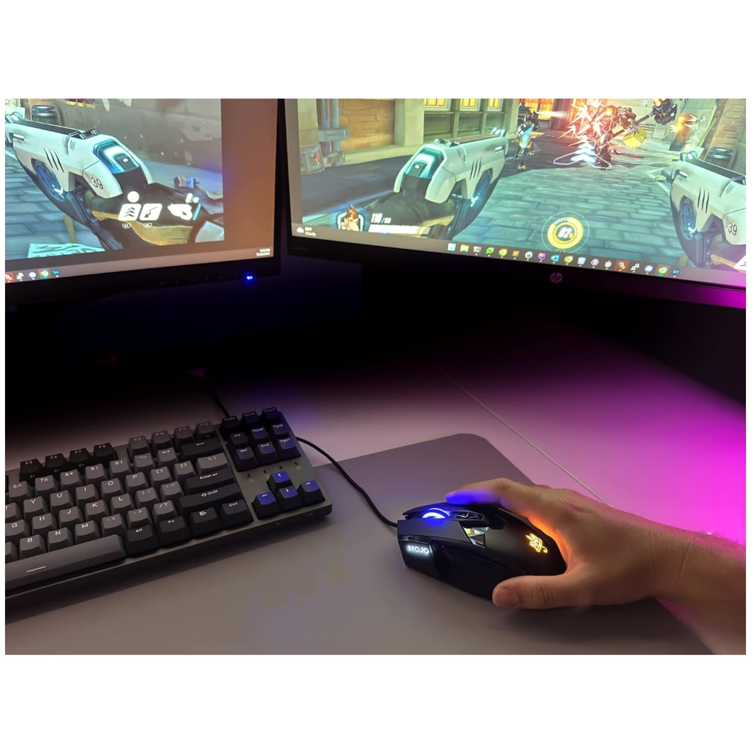 Wired Gaming Mouse - Silent Click, 9 Programmable Buttons
