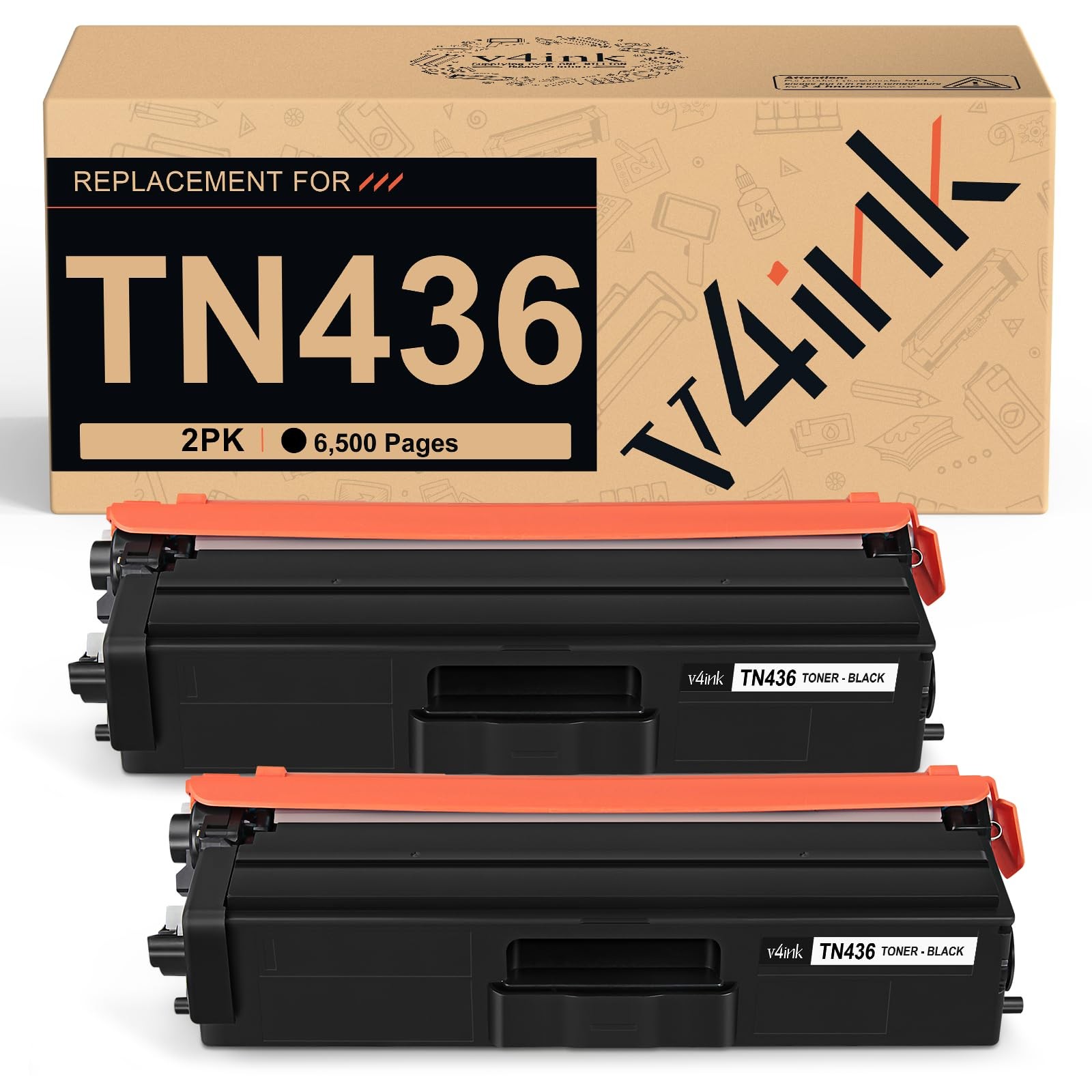 TN436 Black Toner Cartridge Compatible for Brother TN436BK TN433 TN431