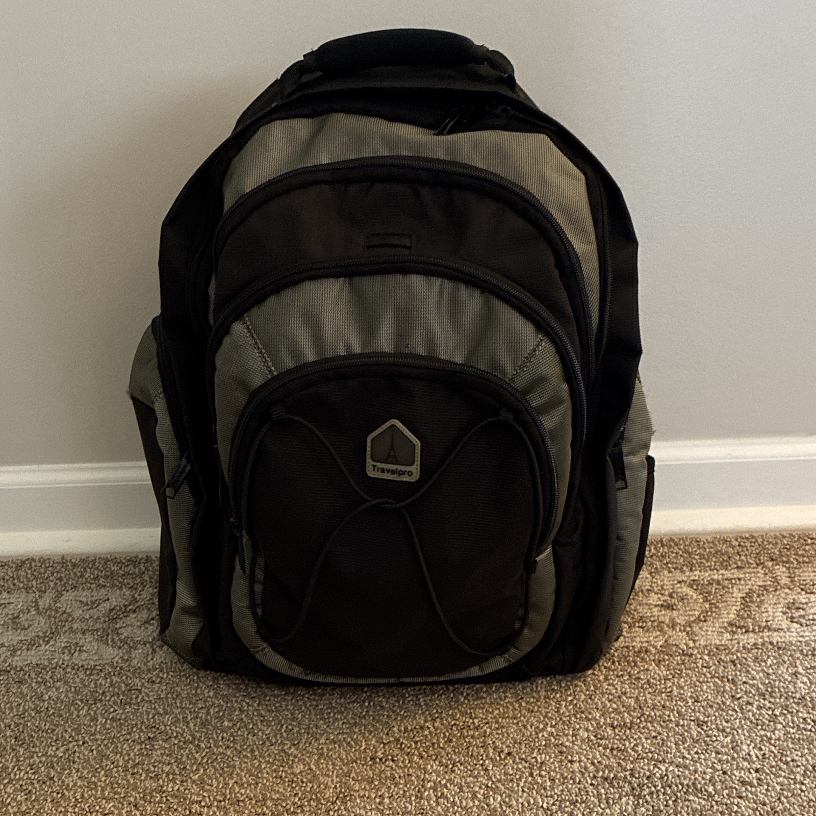 Travelpro Padded Laptop Backpack, Solid Pattern Backpack, Black/Gray