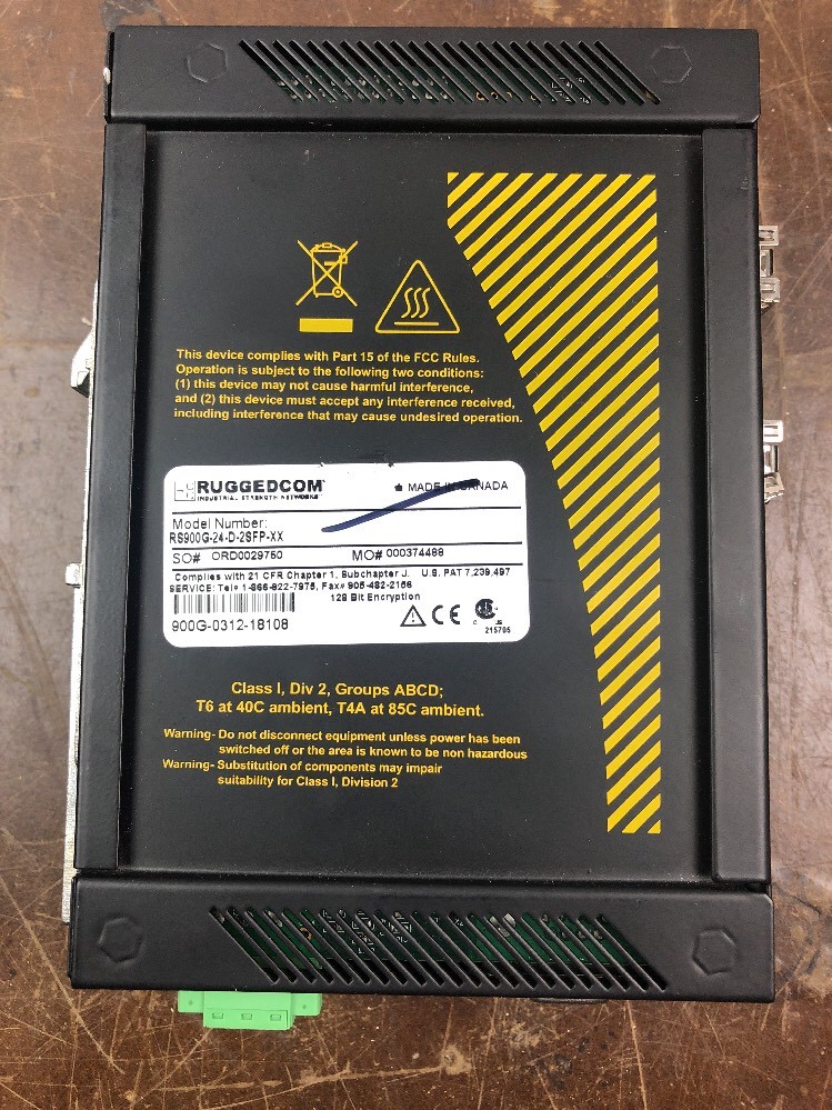 RUGGEDCOM RUGGED INDUSTRIAL NETWORK SWITCH RS900G RS900G-24-D-2SFP CLEAN UNIT