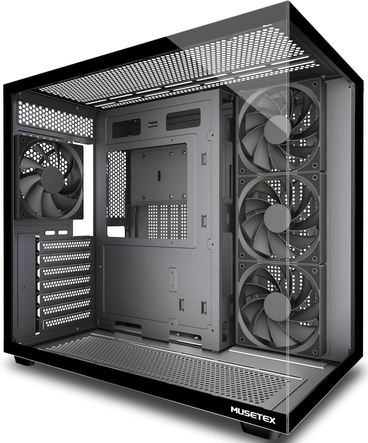 Y6 PC Case, Pre-Installed 4 Non-Led Fans, ATX Mid Tower Case, Computer