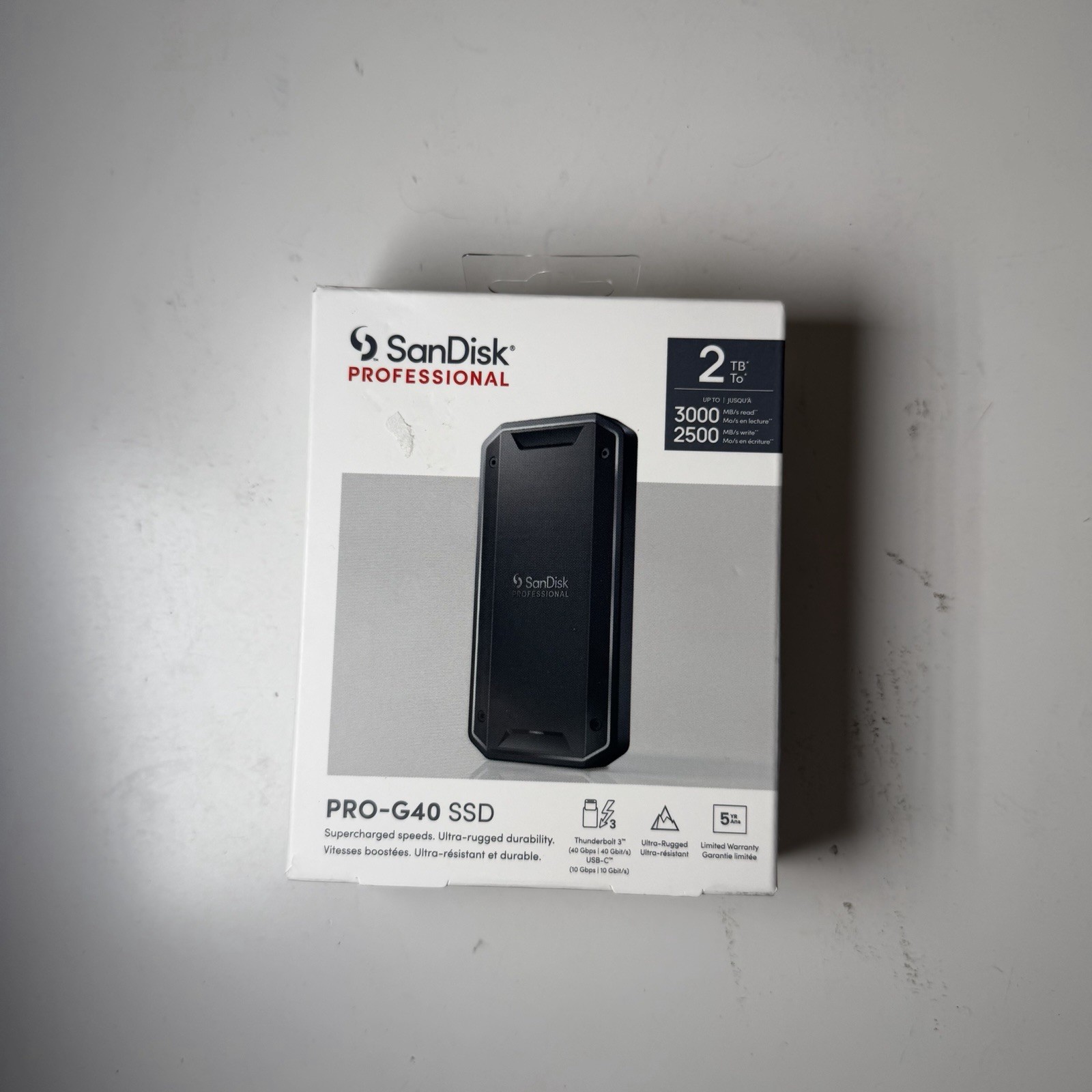 SanDisk Professional PRO-G40 SSD 2TB Rugged Portable External SSD TB3 USB-C