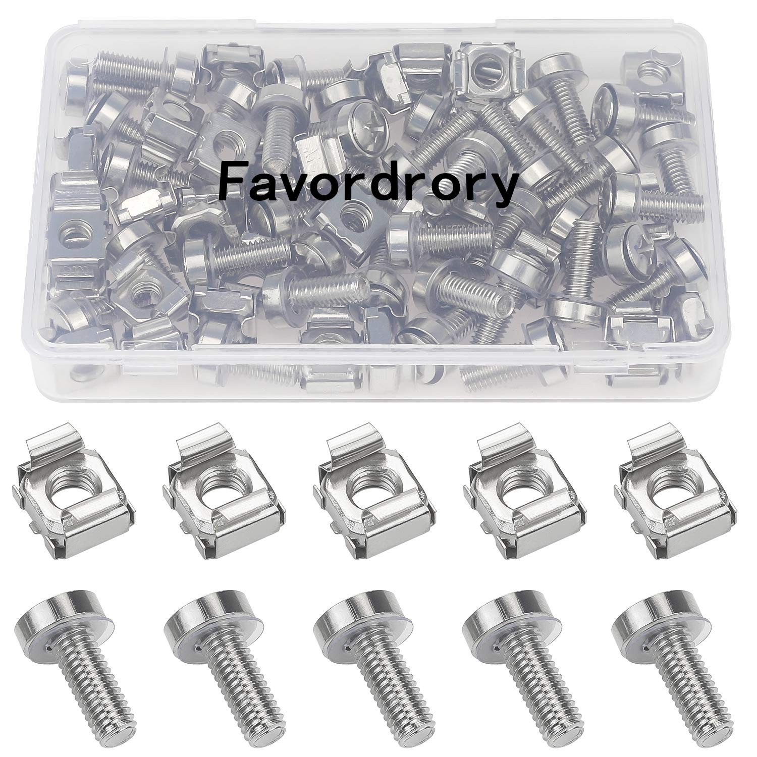 30 PCS M6x20mm Rack Mount Cage Nuts Screws Washers For Server Cabinet Rack
