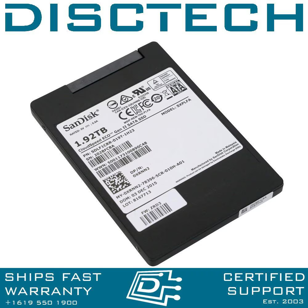 Dell XRNN2 / SanDisk SDLF1CRR-019T-1H23 1.92TB MLC Read Intensive SATA SSD