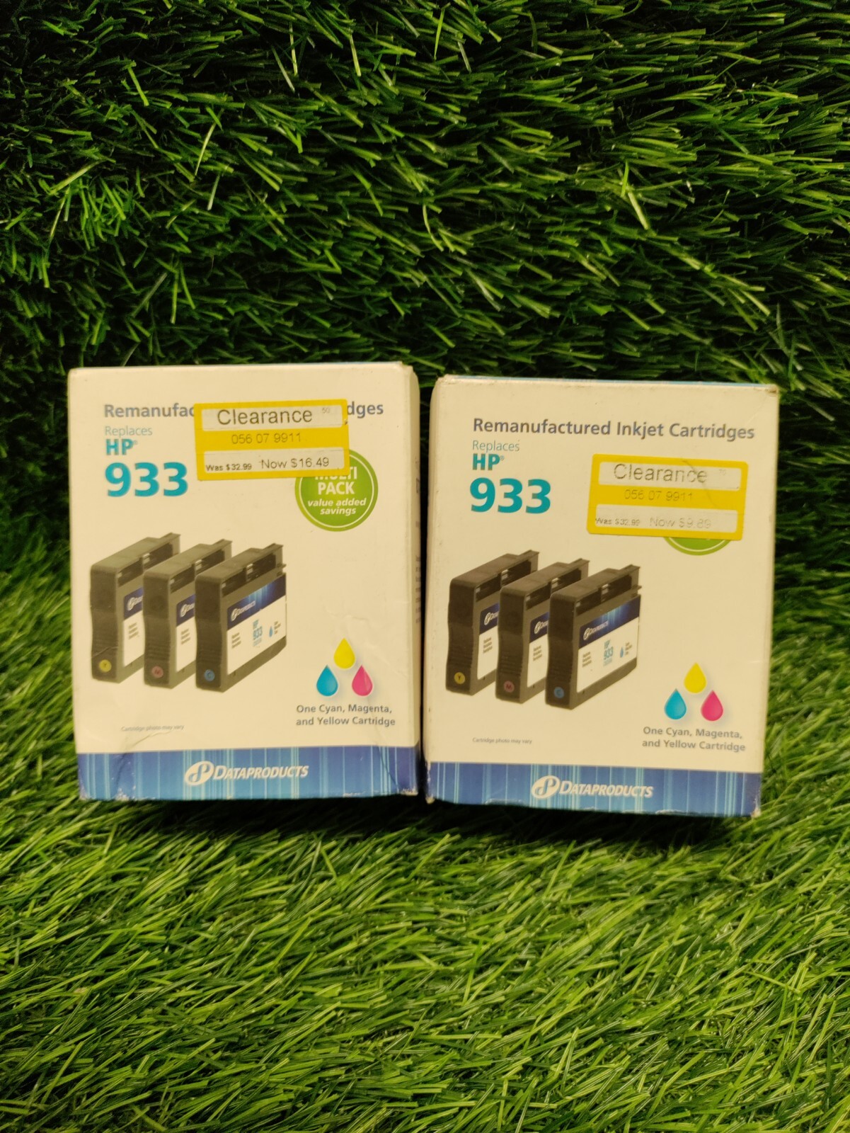 2 Pack DataProducts Inkjet Printer Ink Cartridge HP 933 Cyan Magenta Yellow