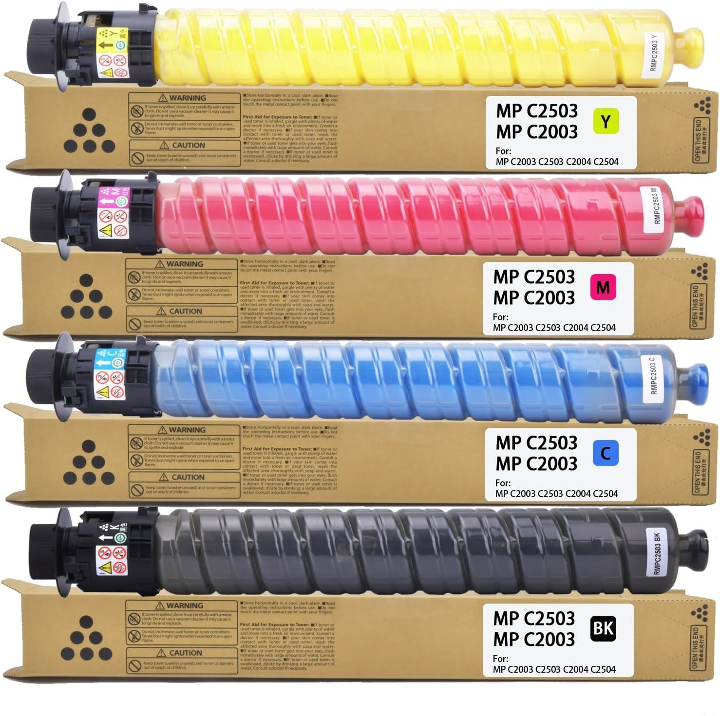 4pk Toner for Ricoh Lanier Savin MP C2003 MP C2503 MP C2004 MP C2004ex MP C2504