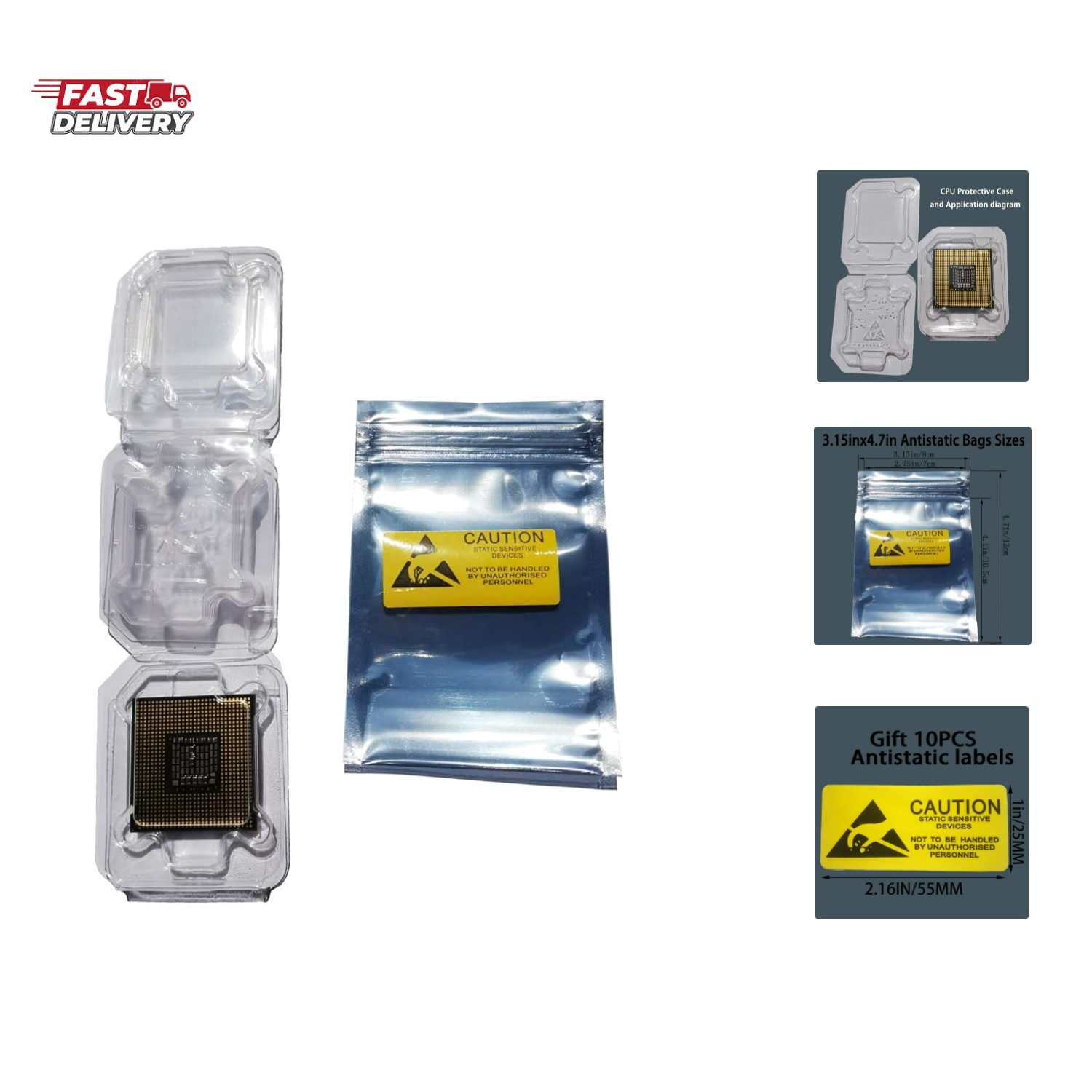 CPU Protective Thicken Plastic Clamshell Case Trays Suitable for Intel 775/11...