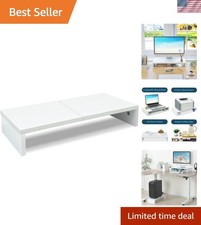 Minimalist 20 Inch White Desk Stand Riser - Ergonomic & Stylish for Home Office picture
