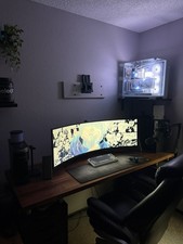 SAMSUNG 49” Odyssey G9 Gaming Monitor, QLED,240Hz, NVIDIA G-SYNC Black and White picture