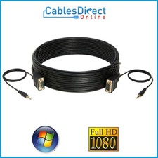 SVGA VIDEO + AUDIO 3.5MM Cable 15-pin Male VGA  PC Projector Monitor Display Lot picture