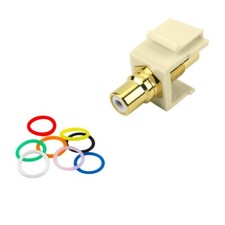 Construct Pro™ RCA to RCA Keystone Jack Insert (8 Color Bands, Ivory) picture