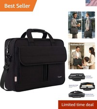 Water-Resistant 15.6 Inch Laptop Briefcase - Adjustable Strap for Convenience picture