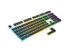Ranked Pudding PBT Keycaps | 112 Double Shot Translucent ANSI 112 Keys, Black picture