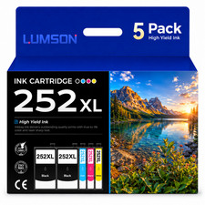 5Pack 252XL Ink Cartridge compatible for work with WF-364 WF-7620 WF-7710 picture