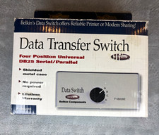 Vintage Belkin Data Transfer Switch Box 4 Posit DB25 Serial Parallel F1B028E NIB picture