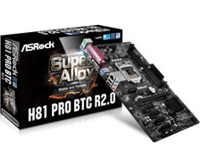 ASRock H81 Pro BTC R2.0 Intel LGA 1150 SATA 6Gb/s ATX 6 PCIE for Crypto ETH NIB picture