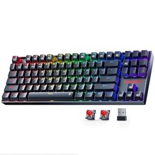Ergonomic 87-Key Mechanical Gaming Keyboard with RGB Backlighting & Red Switches picture