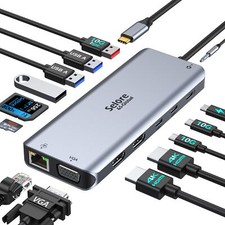 Selore USB C Docking Station Dual Monitor,Laptop Docking Station,14 in 1 Dock... picture