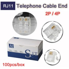 RJ11 Telephone Cable End Connectors 2Pins /4Pins Modular Plugs 100PCS / Box picture