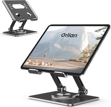 Orlian Tablet Stand Holder with Thickened 360°Rotating Base Dual Rod Adjustable picture