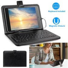 Tablet stand Case Keyboard Protective Cover Leather 9in PU Back Via USB picture