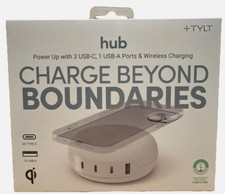 Tylt Multi Port 100W Power delivery Hub with Wireless charging (3USB-C + 1USB-A) picture