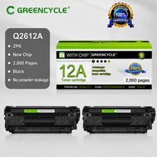 GREENCYCLE 2PK Q2612A 12A Laser Toner Cartridge Compatible With HP LaserJet 3055 picture
