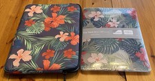 NEW 13” In. MacBook Air Flowered Zippered Laptop Pouch + Floral Hard shell Case  picture