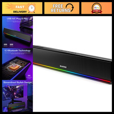 Bluetooth USB Computer Speakers for Desktop PC - RGB Sound Bar, High-Quality Aud picture