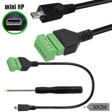 1pc Mini USB 8 Pin Male to 5 Way Bolt Screw Shield Terminal Camera Adapter Cable picture
