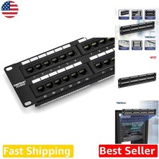 Durable 48-Port Cat6 Unshielded Patch Panel: Gigabit, 250MHz, RJ45, 3yr picture
