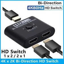 4K 60Hz HDMI Bi-Directional Switch 2x1 Splitter 2 Ports Input 1 Output For PC La picture