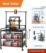 Durable 3D Printer Stand: 3-Tier Filament Storage with Adjustable Feet & Power picture