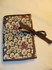 31 Thirty One Bags Tote Tablet I pad Kindle Nook Case Cover Brown Pink Flowers picture